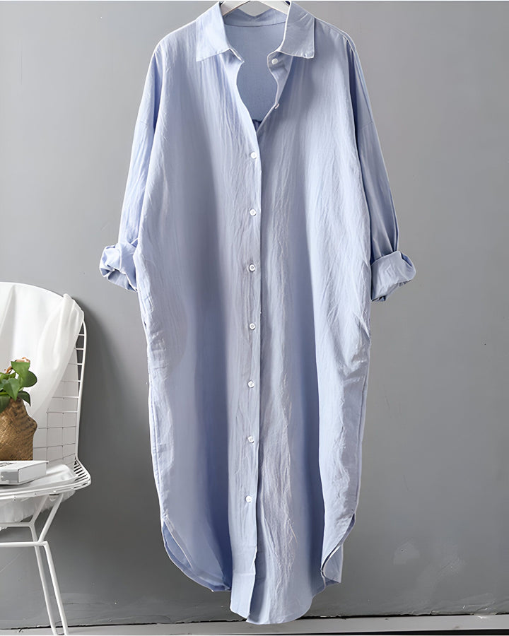 Kimono bleu clair pour femme, style décontracté et élégant. Chemise longue en lin, parfaite pour un look bohème. Découvrez notre collection de kimonos uniques.